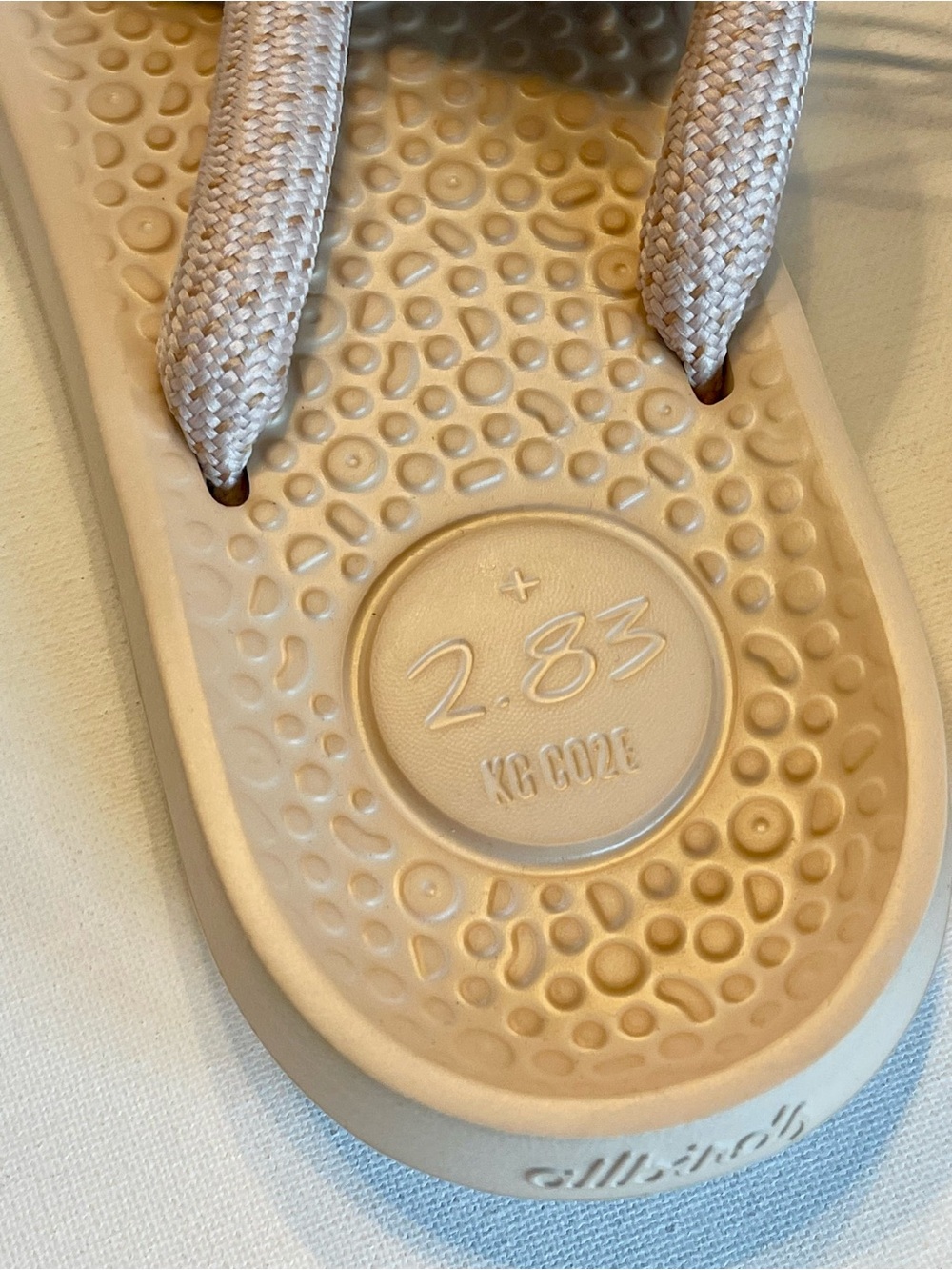 NWT ALLBIRDS SUGAR ZEFFERS 2 FLIP FLOPS UNISEX MENS 11 LUX BEIGE WOMENS 13 - Picture 5 of 9